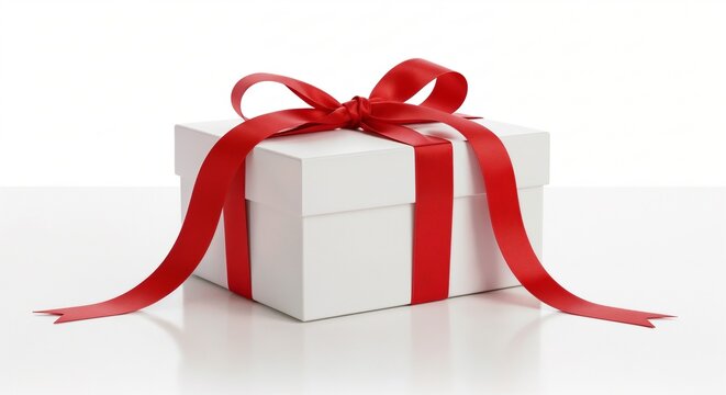 gift box with red ribbon - Powered by Adobe