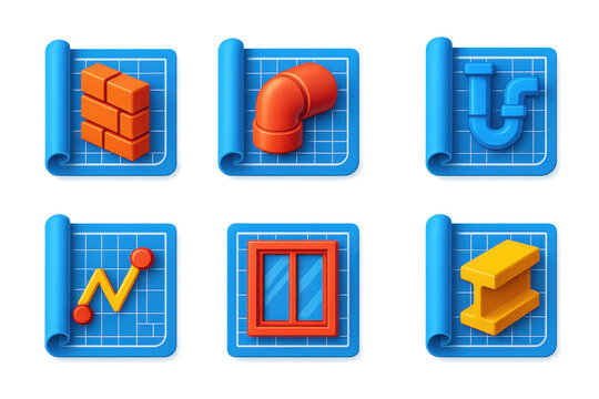 The blue and orange design is a blueprint