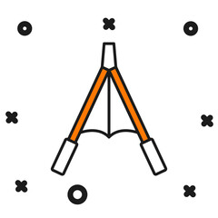 Filled outline Air blower bellows icon isolated on white background. Flat filled outline style with shadow. Vector