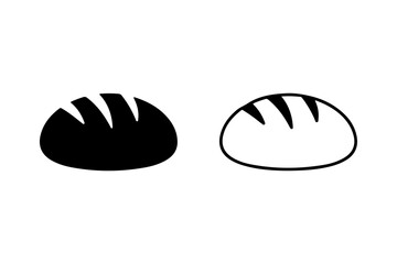 Bread silhouette and outline icon vector design