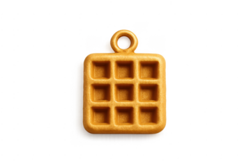 Waffle shaped keychain accessory isolated on transparent background