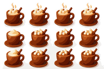 Obraz premium Hot numbers icons icon minimal no typography text vector negative cocoa full