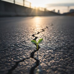 New Life Amidst Cracks in Asphalt