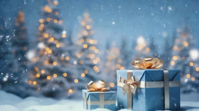 A cozy Christmas scene with presents wrapped and ready under twinkling lights.