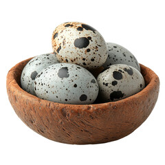 Obraz premium quail eggs isolated on a white background, cutout