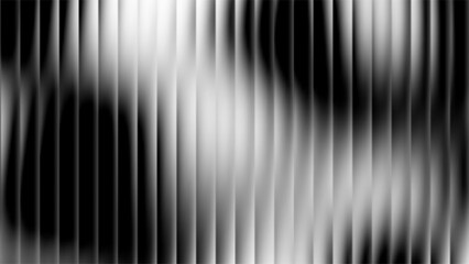 Ribbed glass background with refraction effect. Reeded glass with black and white gradient. Abstract vector background
