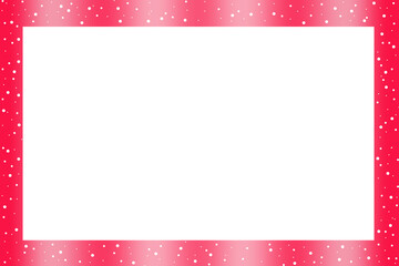 Rectangular Frame with Red-to-Pink Gradient Border and White Polka Dots for a Playful, Festive, and Minimalist Decorative Design