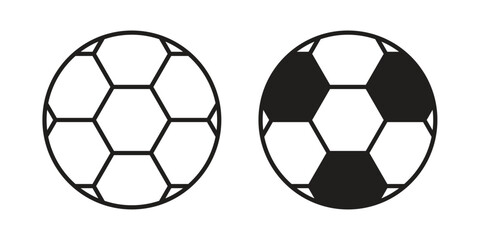 Obraz premium Football icons in outline, flat style. Vector EPS