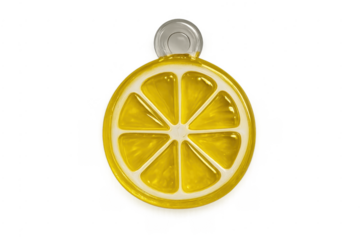 Lemon slice fruit ornament on transparent background