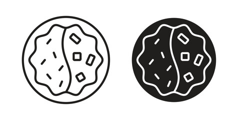 Kare raisu icons in outline, flat style. Vector EPS