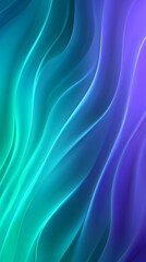 Obraz premium Soft gradients of blue and green blend seamlessly to create flowing waves in this abstract background design. The soothing colors evoke a sense of calm and tranquility