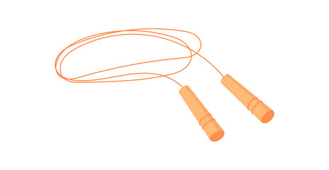 Minimal flat skipping rope tool. Simple sport equipment for gym and fitness. Essential for training, exercise, and workout, promoting healthy dynamic lifestyle activities.