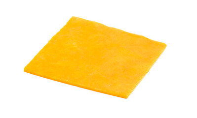 a piece of cheddar cheese on a white background