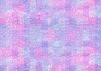 Soft pastel mosaic texture in shades of pink purple and blue creating a gentle abstract background with square patterns and a delicate artistic atmosphere