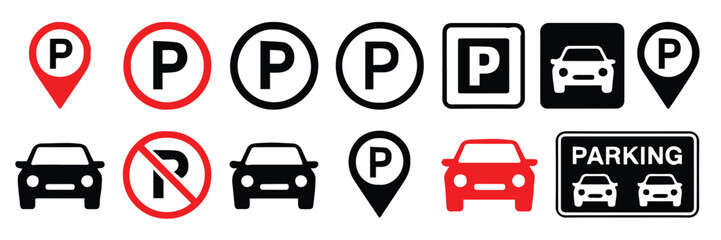 parking icons and symbols for maps parking and no parking signs