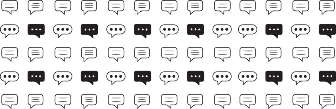 chat conversation bubble icons vector text dialog interface set