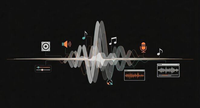 Digital Audio Production and Sound Engineering Concept