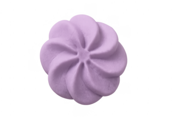 Purple meringue cookie swirl on transparent background