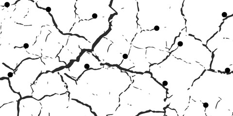cracks on transparent background. cracks texture for design. cracked concrete wall covered with gray cement texture as background, vector grunge cracked texture style with cracked texture