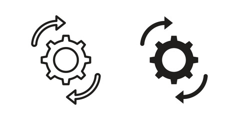 Transform icons in outline, flat style. Vector EPS