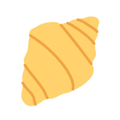 Simple croissant illustration symbolizing cozy autumn breakfast and warm bakery vibes. For food design, cafe branding and seasonal artwork. Flat vector. Hand drawn. Isolated background.
