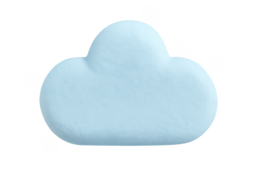 Blue cloud soft plush toy transparent background