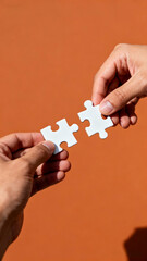 hand holding puzzle piece