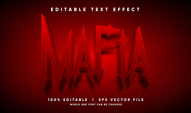mafia vector text effect with modern style