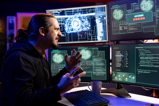 Hacker angered by access denied error message while trying to steal valuable data from enterprise networks. Man irked after targeting company servers but getting cyber attacks rejected - Powered by Adobe