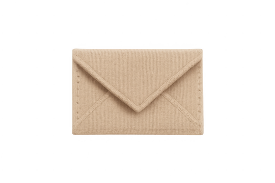 Beige knitted envelope sending message communication mail