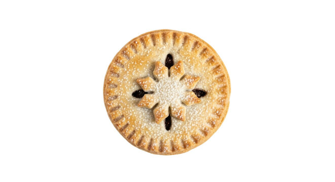 Delicious mince pie with star cutout and sugar dusting on top