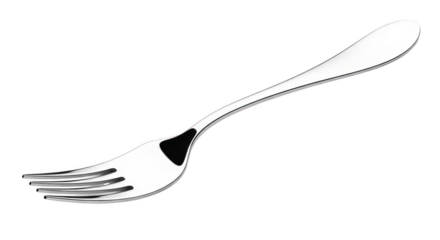 Elegant Silver Dinner Fork Isolated On Black Background