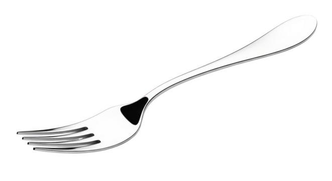 Elegant Silver Dinner Fork Isolated On Black Background