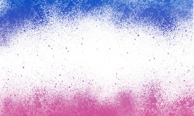 Abstract spray paint background with blue and pink artistic grunge texture for graphic design and creative projects isolated on white