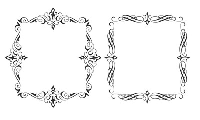 Elegant ornamental frame set decorative vector border design with vintage style isolated on white background
