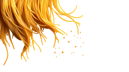 Yellow Noodles on Transparent Background