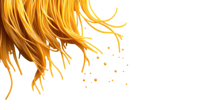 Yellow Noodles on Transparent Background