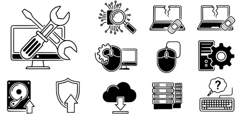 Computer repair service icon isolated on white background