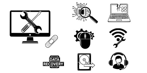 Computer repair service icon isolated on white background