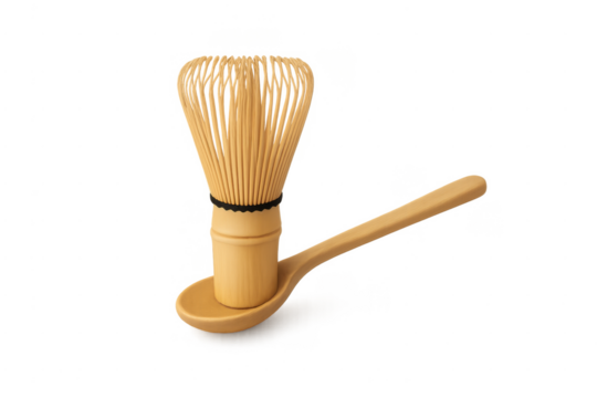 Chasen and bamboo spoon for matcha tea preparation