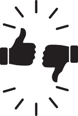 Thumbs Up and Thumbs Down Like and Dislike Icons