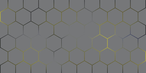 yellow hexagon seamless pattern Abstract hexagonal background