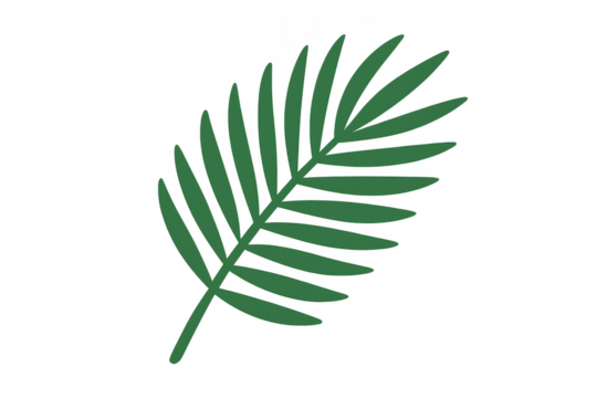 Green palm frond illustration presenting tropical leaf nature and summer freshness design element - Powered by Adobe