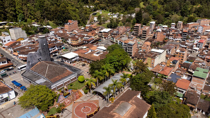 El Peñol, Antioquia, Colombia. August 12, 2025. It is a municipality with a cold climate, recognized for being the result of the relocation of the old town to make way for the reservoir.