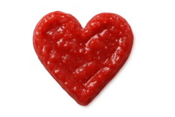 Ketchup heart shape symbolizing love and food