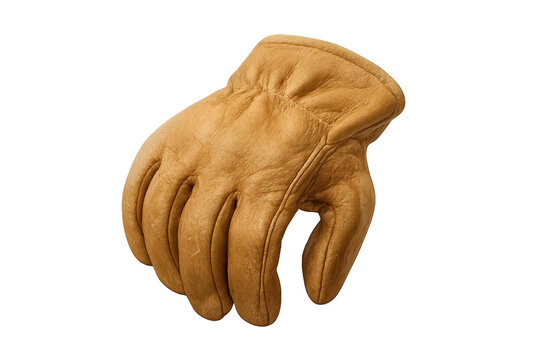 Brown leather work glove for safety and protection during various manual labor, craftsmanship, and diy activities