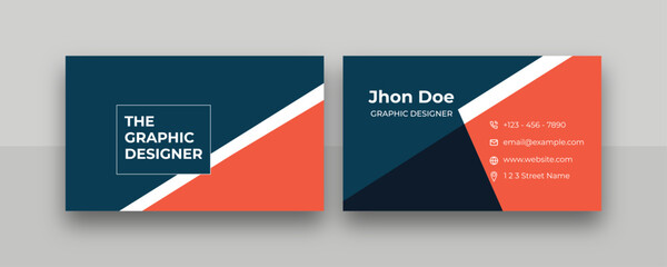 Stylish Abstract Business Card Mockup. Modern Angular Business Card layout