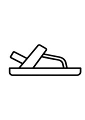 Minimalist Sandal Icon – Flat Line Art Vector