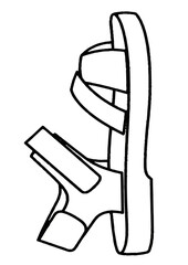 Line Art Sandal Icon – Minimalist Footwear Graphic Design