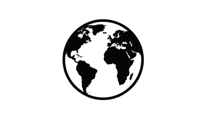 Fototapeta premium Vector illustration&nbsp;of black silhouette of planet earth, on a transparent background